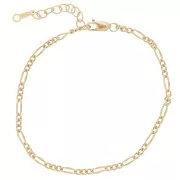 Bracelet maille Figaro alternée 2.15 mm en Gold filled (or laminé) x16 cm