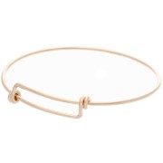 Bracelet jonc lisse taille ajustable 65 - 75 mm - Gold filled (or laminé) x1