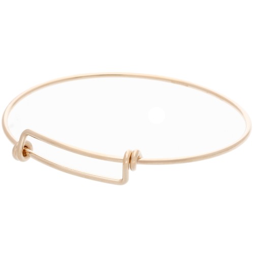 Bracelet jonc lisse taille ajustable 65 - 75 mm - Gold filled (or laminé) x1