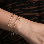 Bracelet jonc lisse taille ajustable 65 - 75 mm -  Gold filled (or laminé)  x1