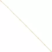 Chaîne maille Gourmette alternée perles rondes 2mm - Gold filled (or laminé) x50cm