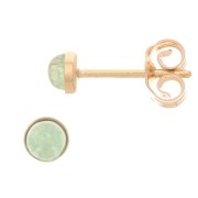 Clous d'oreilles ronds pour cabochon 3 mm - Gold Filled (or laminé) x2