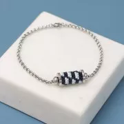 Tube pour tissage Miyuki 19.5x10 mm - Acier inoxydable 316L Doré x1