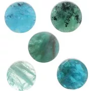 Cabochon plat rond - palet - 6 mm en pierre gemme - Apatite x1