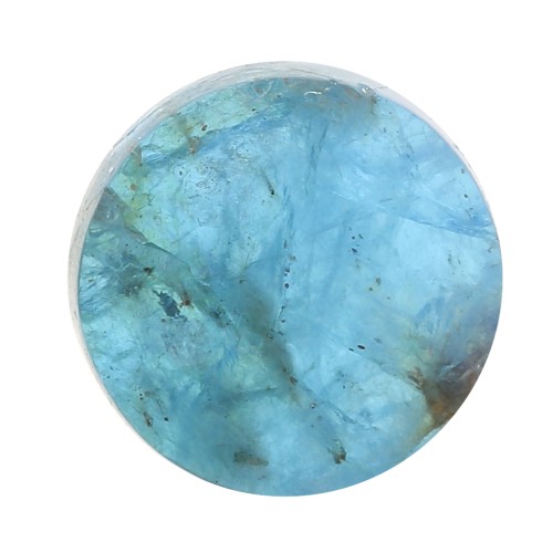Cabochon plat rond - palet - 8 mm en pierre gemme - Apatite x1
