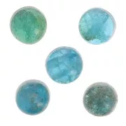 Cabochons ronds 4 mm en pierre gemme - Apatite x5