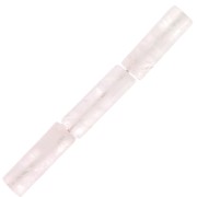 Perles tubes en pierre gemme 15x5 mm - Quartz rose x5
