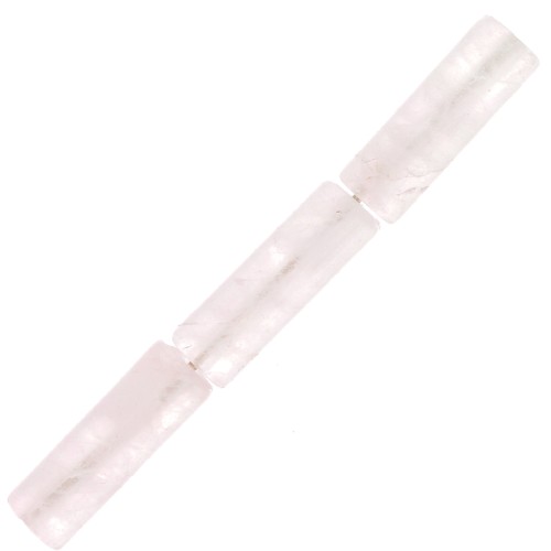 Perles tubes en pierre gemme 15x5 mm - Quartz rose x5