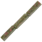 Perles tubes en pierre gemme 15x5 mm - Unakite x5|raw }}