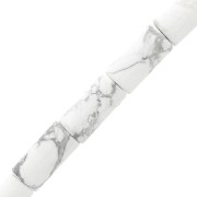 Perles tubes en pierre gemme 10x5 mm - Howlite x5