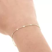 Chaîne maille Forçat alternée coeur 2.05 mm - Plaqué Or 3 microns x50cm