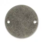 Intercalaire rond lisse 2 trous 25 mm argenté vieilli x1