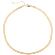 Tour de cou chaîne maille Miroir -serpent plate 4.5 mm - Plaqué Or 3 microns x45cm