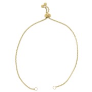 Bracelet réglable pour intercalaire maille vénitienne Acier Inox 316L Doré x22cm|raw }}