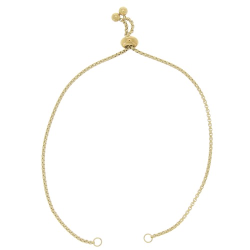 Bracelet réglable pour intercalaire maille vénitienne Acier Inox 316L Doré x22cm