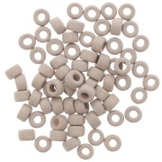 Perles rondelles style Heishi en céramique 9x5.5 mm - Marron clair mat x20