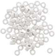 Perles rondelles style Heishi en céramique 9x5.5 mm - Blanc mat x20