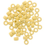 Perles rondelles style Heishi en céramique 9x5.5 mm - Jaune citron mat x20