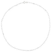 Tour de cou chaîne maille rectangle limée 2.6 mm - Argent 925 x41 cm|raw }}