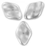 Perles torsadées nacrées 19x13 mm Light Grey x10