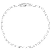 Bracelet maille Rectangle limée 2.7 mm - Argent 925 x19cm