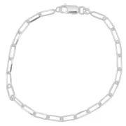 Bracelet maille Rectangle limée 3.7 mm - Argent 925 x19cm