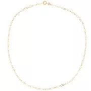 Tour de cou maille rectangle limée fantaisie 2.6 mm - Plaqué Or 3 microns x42 cm