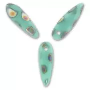 Dagues en verre 3x11 mm Green Turquoise Peacock x50