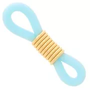 Attaches lunettes avec ressort Bleu Turquoise/doré x4