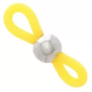 Attaches lunettes avec perle ronde Jaune/Argenté x4
