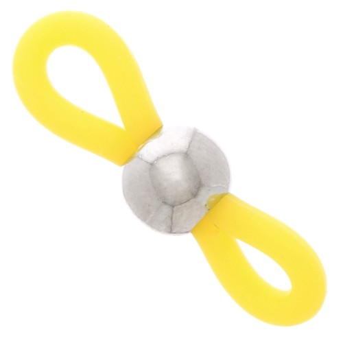 Attaches lunettes avec perle ronde Jaune/Argenté x4