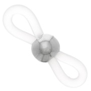 Attaches lunettes avec perle ronde Blanc/Argenté x4