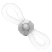 Attaches lunettes avec perle ronde Blanc/Argenté x4