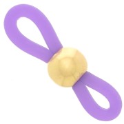 Attaches lunettes avec perle ronde Violet/Doré x4|raw }}