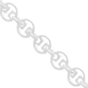 Chaîne maille Fantaisie disques évidés 4 mm en Argent 925 x50cm