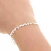 Chaîne maille Fantaisie disques évidés 4 mm en Argent 925 x50cm