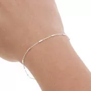 Chaîne maille Forçat avec des tubes 1.2 mm en Argent 925 x50cm