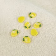 Breloque forme citron 15x12 mm en plexiglas - Jaune - Vert x1