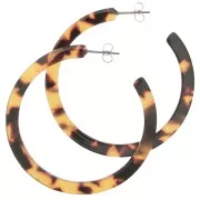 Créoles en acétate de cellulose 50 mm Ecaille de tortue - Marron - Noir x2