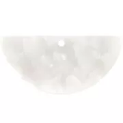 Pendentif demi-lune en acétate 15x30.5 mm - Ecaille de tortue - Blanc nacré x1