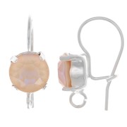 Crochets porte-cabochon avec anneau ouvert 1028-1088 8 mm - Argenté x2