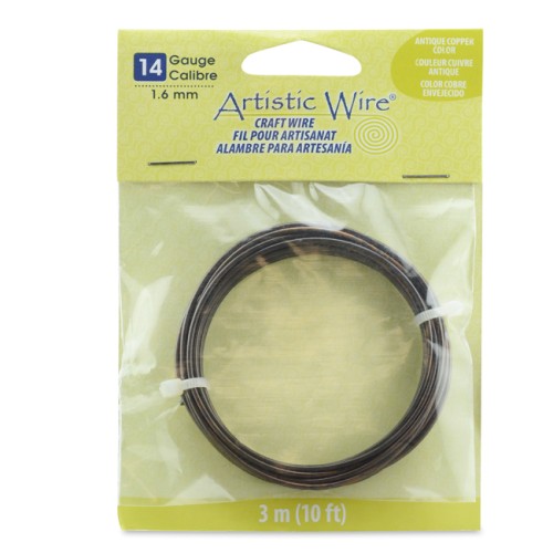 Fil de cuivre Artistic Wire 1.6 mm - fil pour artisanat - Cuivré vieilli x3m