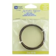 Fil de cuivre Artistic Wire 1.3 mm - fil pour artisanat - Cuivré vieilli x3m
