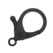 Fermoir mousqueton 25 mm en acrylique - Noir x1