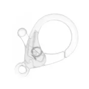 Fermoir mousqueton 25 mm en acrylique - Transparent x1