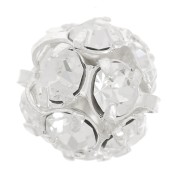 Perle ronde Strass 8 mm argenté Crystal
