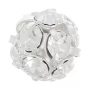 Perle ronde Strass 8 mm argenté Crystal