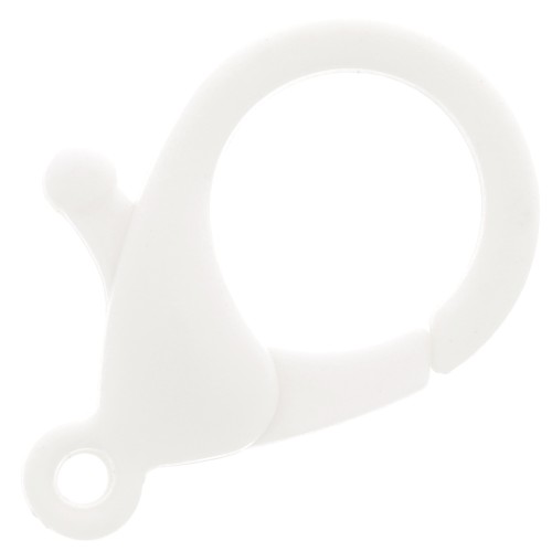 Fermoir mousqueton 36 mm en acrylique - Blanc x1