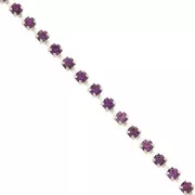 Chaîne strass en Laiton avec cristal taillé 2.10 mm - Argenté - Amethyst x50cm