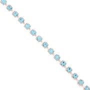 Chaîne strass en Laiton - cristal taillé 2.10 mm - Argenté - Aqua Bohemica x50cm